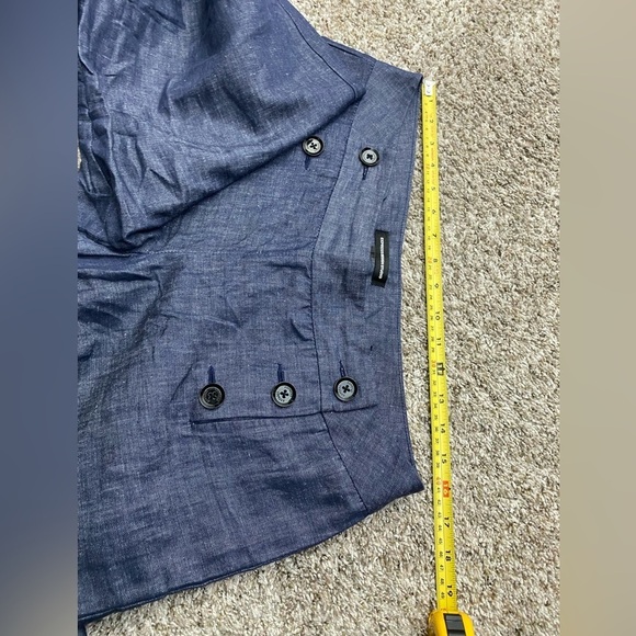 Express Design Studios Linen Blend Blue Wide Leg Trouser Summer Pants 10 Short - Picture 8 of 15